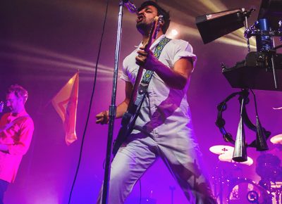 Sameer Gadhia of Young the Giant comes out swinging while the crowd below can barely contain their excitement. Photo: Talyn Sherer.
