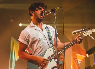 Young the Giant’s frontman Sameer Gadhia is by far one of the most energetic and eccentric singers to grace the Complex stage. Photo: Talyn Sherer.
