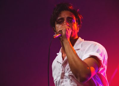 Sameer Gadhia of Young the Giant is in complete disarray after seeing the size of the crowd in Salt Lake City. Photo: Talyn Sherer.