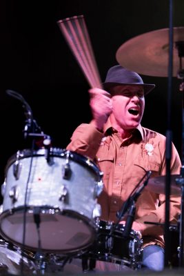 Drummer Matt Lynott of White Buffalo slamming down the beat for the folk outlaw feel. Photo: Lmsorenson.net