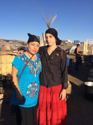 Water protectors at Standing Rock, North Dakota, at the Lakota Sisseton base camp before an action. Photo courtesy of Erika Longino.