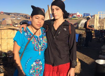 Water protectors at Standing Rock, North Dakota, at the Lakota Sisseton base camp before an action. Photo courtesy of Erika Longino.