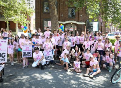 Dozens of SLUG staff and friends marched alongside tens of thousands of pride-loving Utahns. In a play on SLUG’s "Always Free" tagline and mission, SLUG’s shirts this year read: “Always free to be who you want.” Photo: John Barkiple