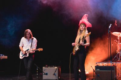 Lead singer Natalie Bergman and guitarist playing the headlining set at Ogden Twilight. Photo: LmSorenson.net
