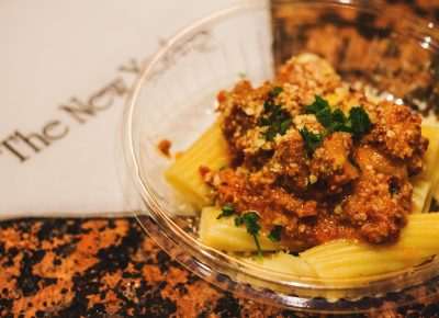 The New Yorker treated us to a specialty Wild Boar Bolognese. Photo: Talyn Sherer