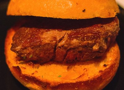 Ruth’s Chris Steakhouse provided us with their staple filet steak on a garlic buttery bun. Photo: Talyn Sherer