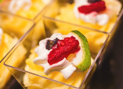 In addition to their tasty steak samples, Spencer’s provided us with a sample of their Key Lime Pie, complete with a whipped blueberry mascarpone. Photo: Talyn Sherer