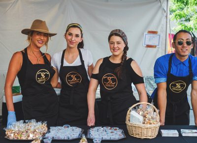 (L–R) Rachel Chamberlain, Alexandra Best, Chelsea Best and Sunglee Suaste worked tirelessly to provide all the new entrants with some tasty treats courtesy of Cummings Studio Chocolate. Photo: Talyn Sherer