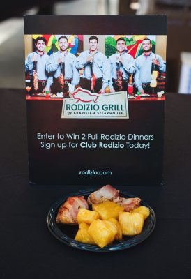 The infamously decadent Rodizio’s Grill brought out their chicken wrapped in bacon with the glazed pineapple chaser.
