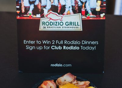 The infamously decadent Rodizio’s Grill brought out their chicken wrapped in bacon with the glazed pineapple chaser.
