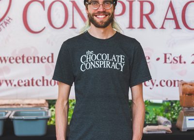 Aj Wentworth is the creative genius behind Chocolate Conspiracy, where he sampled out a blended chocolate smoothie for fellow Tastemaker foodies. Photo: Talyn Sherer
