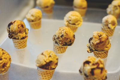 The VIP lounge was full of tasty surprises like these chai-spiced cookie dough cones provided by local business Hand Scooped. Photo: Talyn Sherer