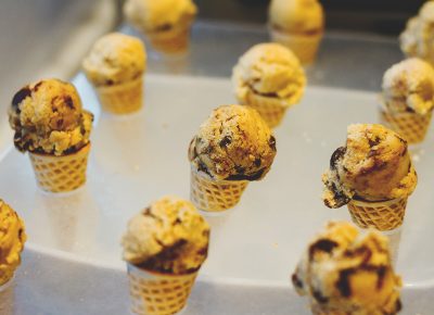 The VIP lounge was full of tasty surprises like these chai-spiced cookie dough cones provided by local business Hand Scooped. Photo: Talyn Sherer