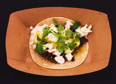 R&R BBQ did not hold anything back with these amazing sweet BBQ brisket tacos topped with feta, coleslaw, tomatillo salsa and a cilantro garnish. Photo: Talyn Sherer