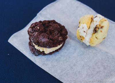 3 Cups helped cool us off with their chocolate spice cookie featuring Blue Copper Coffee gelato and the cherry almond cookie with High West Stracciatela gelato. Photo: Talyn Sherer