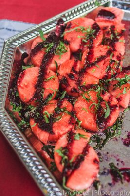 Red Rock gave us a nice refreshing slice of watermelon with a basil and raspberry sauce drizzle. Photo: Talyn Sherer