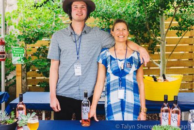 (L–R) Melinda Kearney and her son Stefan Ouellette have been crafting rose wine, and only rose wine, for the past few years, perfecting every bottle as they go. Photo: Talyn Sherer