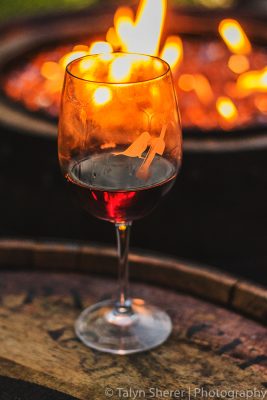 Can’t think of a better way to spend a summer night than with a nice glass of wine next to a cozy fire at the Tracy Aviary. Photo: Talyn Sherer