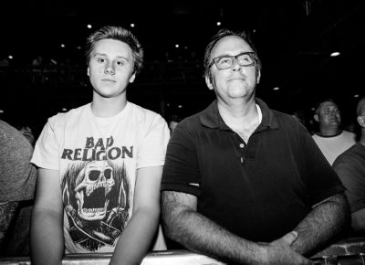 Maddie, Jackson and Jacob were excited to see the Descendents. Photo: Gilbert Cisneros
