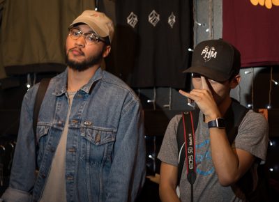 (L–R) Vince Perry and Bryan Chow came to shoot the musicians. Perry has his eye on DRUX, and Chow plans to shoot Benjamin Major. Photo: John Barkiple