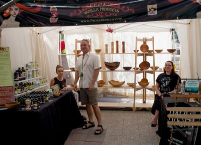 Alan Peck at Peck’s Vanilla Products anticipating many visitors on the last day of the DIY Festival. @cezaryna