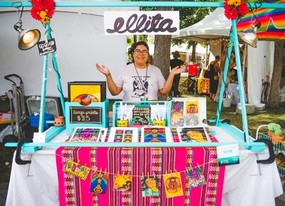 Ella Mendoza of Ellita showcases their revolutionary artwork that is adorned with bright and vibrant colors. Photo: @taylnshererphoto