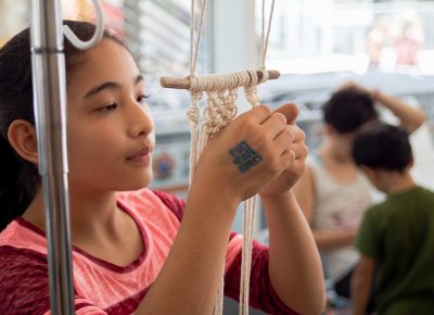 The 9th Annual Craft Lake City DIY Festival provided fun workshops for all ages—this one was Macrame-Making taught by Marti Wollford of Marti Makes in the West Elm Workshop Area. @cezaryna