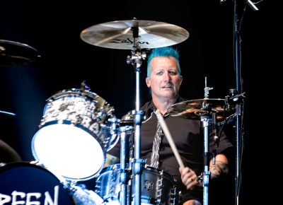 Tré Cool, drummer for Green Day, with his trademark dyed har. Photo: Lmsorenson.net