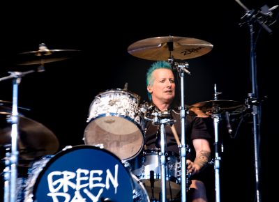 Drummer Tré Cool for Green Day sits way too close to the cannons that fire after the first song. Photo: Lmsorenson.net