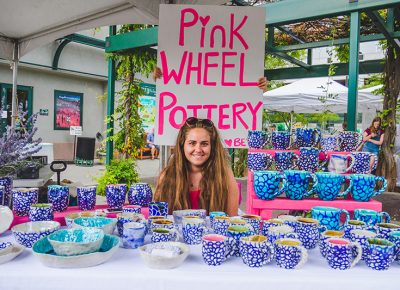 Beyza Kilic of Pink Wheel Pottery showed off her unique hand-crafted cups, bowls and plates. Photo: @taylnshererphoto