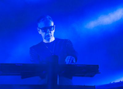 Andy Fletcher playing keys onstage for Depeche Mode. Photo: Lmsorenson.net