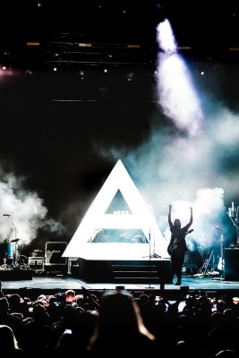 As light is added, Thirty Seconds to Mars members begin to make their way. Photo: Lmsorenson.net
