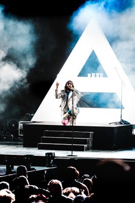 Running all over stage, Jared Leto, lead singer for Thirty Seconds to Mars. Photo: Lmsorenson.net