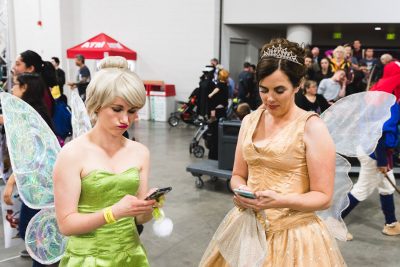 Even fairies get bad cell reception. Pictured are Hannah and Kari. Photo: Lmsorenson.net