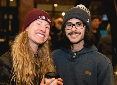 (R–L) Robert Cray fan Evan and girlfriend Kaitlynn wait for the doors to open to the theater. Photo: @Lmsorenson.net
