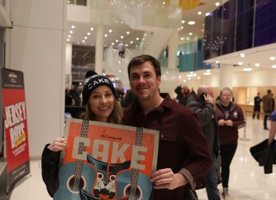 Brianne and Cody scored a sweet tour poster of CAKE at the Eccles Theater. Favorite CAKE hits include Daira and Race a Car. Photo: Lmsorenson.net