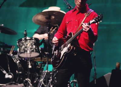 CAKE bass player Gabe Nelson onstage at the Eccles Theater. Photo: Lmsorenson.net
