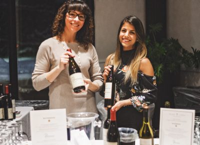 (L–R) Tamerin Smith and Alaina Athens give us a rundown of the intricacies of the wine selections from Vine Lore. Photo: Talyn Sherer