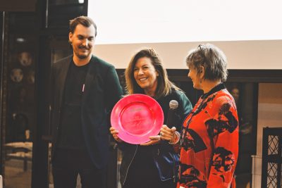 (L–R) Rich Romney and Tamara Gibo of Takashi receive their Hall of Fame award for consistency in excellence over the years. Photo: Talyn Sherer