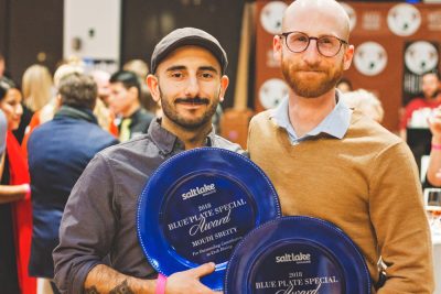 (L–R) Moudi Sbeity and Derek Kitchen of Laziz Kitchen are now the proud owners of the Blue Plate Award, and the community is better for it. Photo: Talyn Sherer