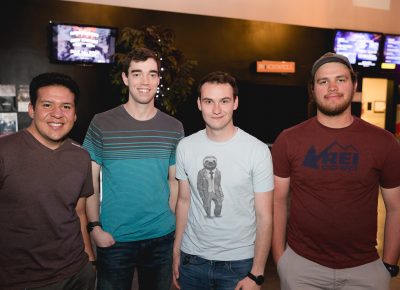 Edgar, Noah, Ben and Jake arrived in the merch line at The Complex. Photo: Lmsorenson.net
