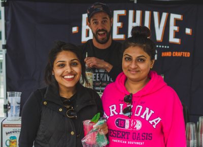 (L–R) Shivani and Kalindi sampled some of Beehive Distilling’s Gin and were more than satisfied with the result. Photo: Talyn Sherer