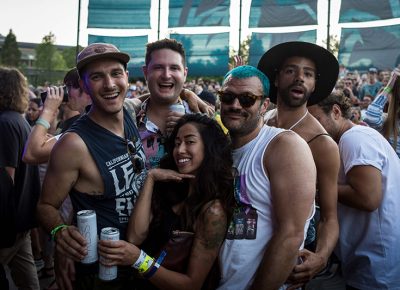 A group of close friends having a blast during Little Dragon.