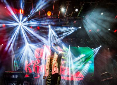 Wiz Khalifa in the bright lights.