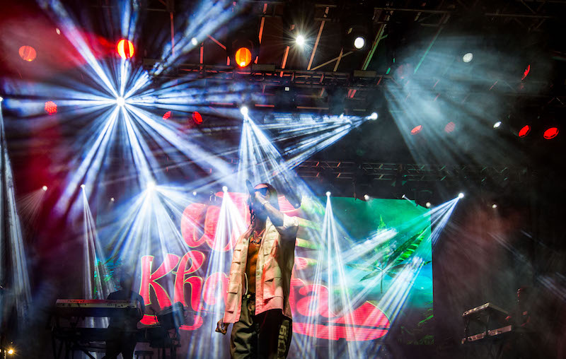 Wiz Khalifa in the bright lights.