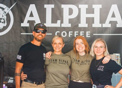 (L–R) Carl Churchill, Lori Churchill, Mariah Hale and Denai Churchill are the frontrunners behind Alpha Coffee, a coffeeshop of veterans supporting veterans. Photo: Talyn Sherer