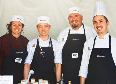 (L–R) Laurie Moldawer Minh Pham, Zac Elliott (director) and Sean Woodward are some of the talented chefs running Park City Culinary Institute. Photo: Talyn Sherer