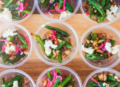 Stoneground helps us stay healthy with their house-smoked mozzarella on top of blistered green beans, pickled shallots and finished with cashews. Photo: Talyn Sherer
