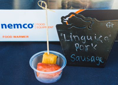 Rodizio’s brought out their infamous pork sausage and grilled pineapple. Photo: Talyn Sherer