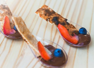 For dessert, Midici brought out the Nutella Calzone with fresh berries. Photo: Talyn Sherer